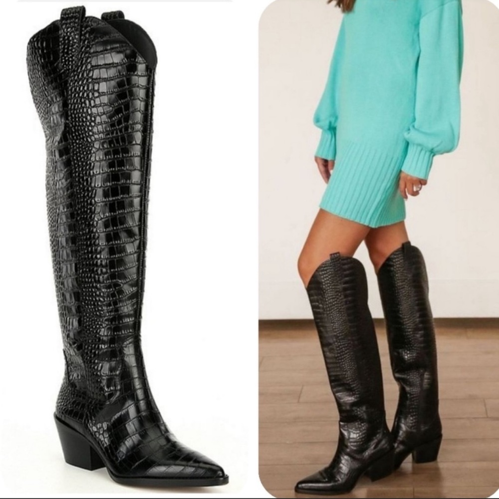 Reposh! Size 6 cowboy boots. They go up to knee!